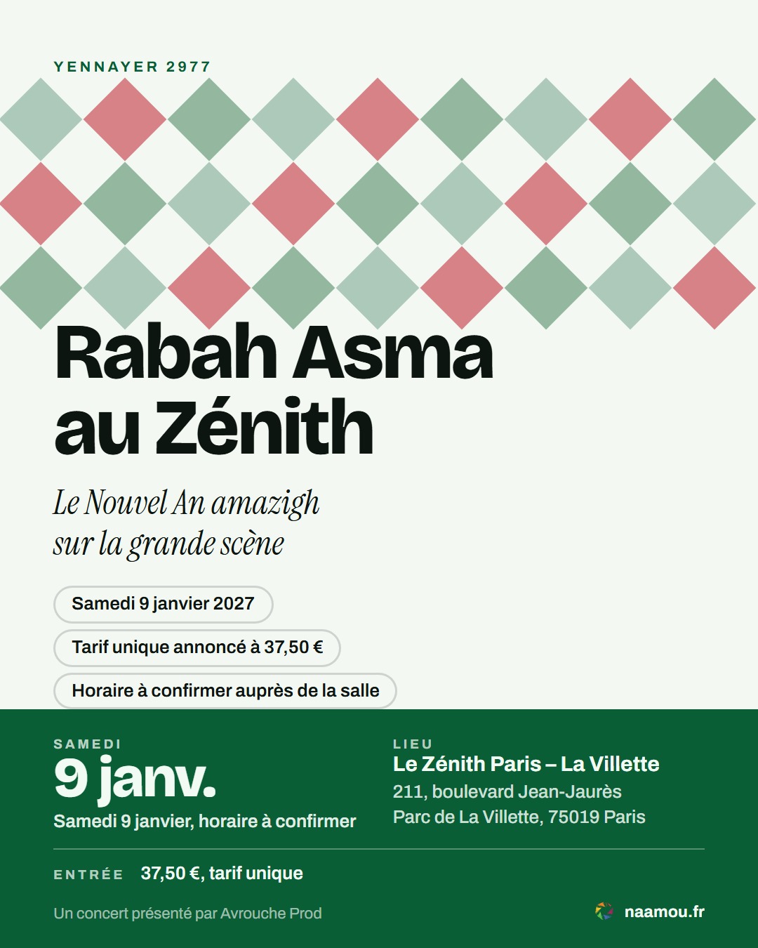 Rabah Asma au Zénith, Yennayer 2977