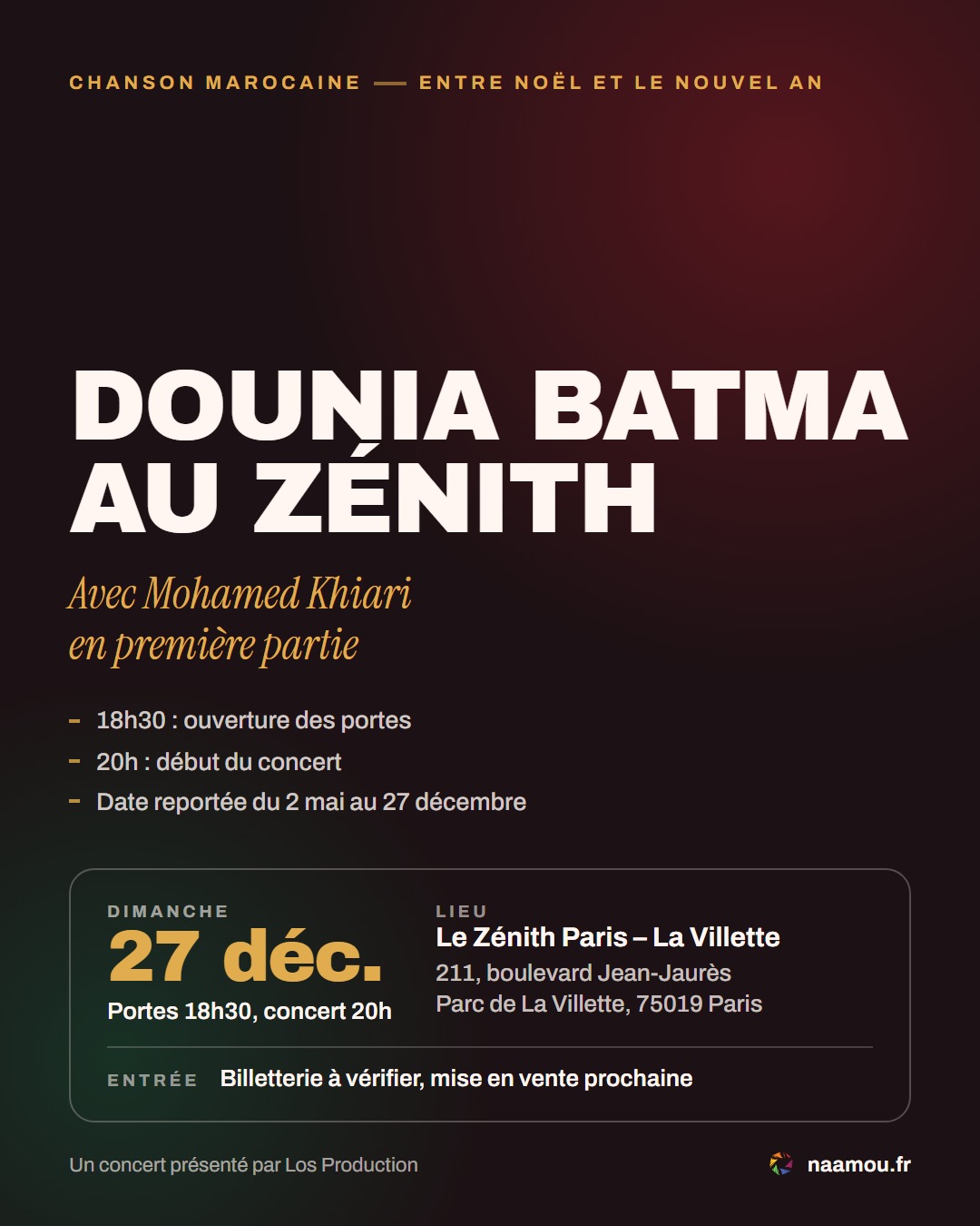 Dounia Batma au Zénith de Paris