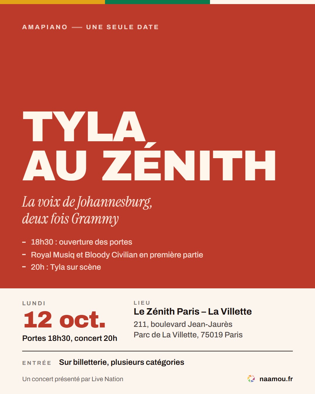 Tyla au Zénith de Paris