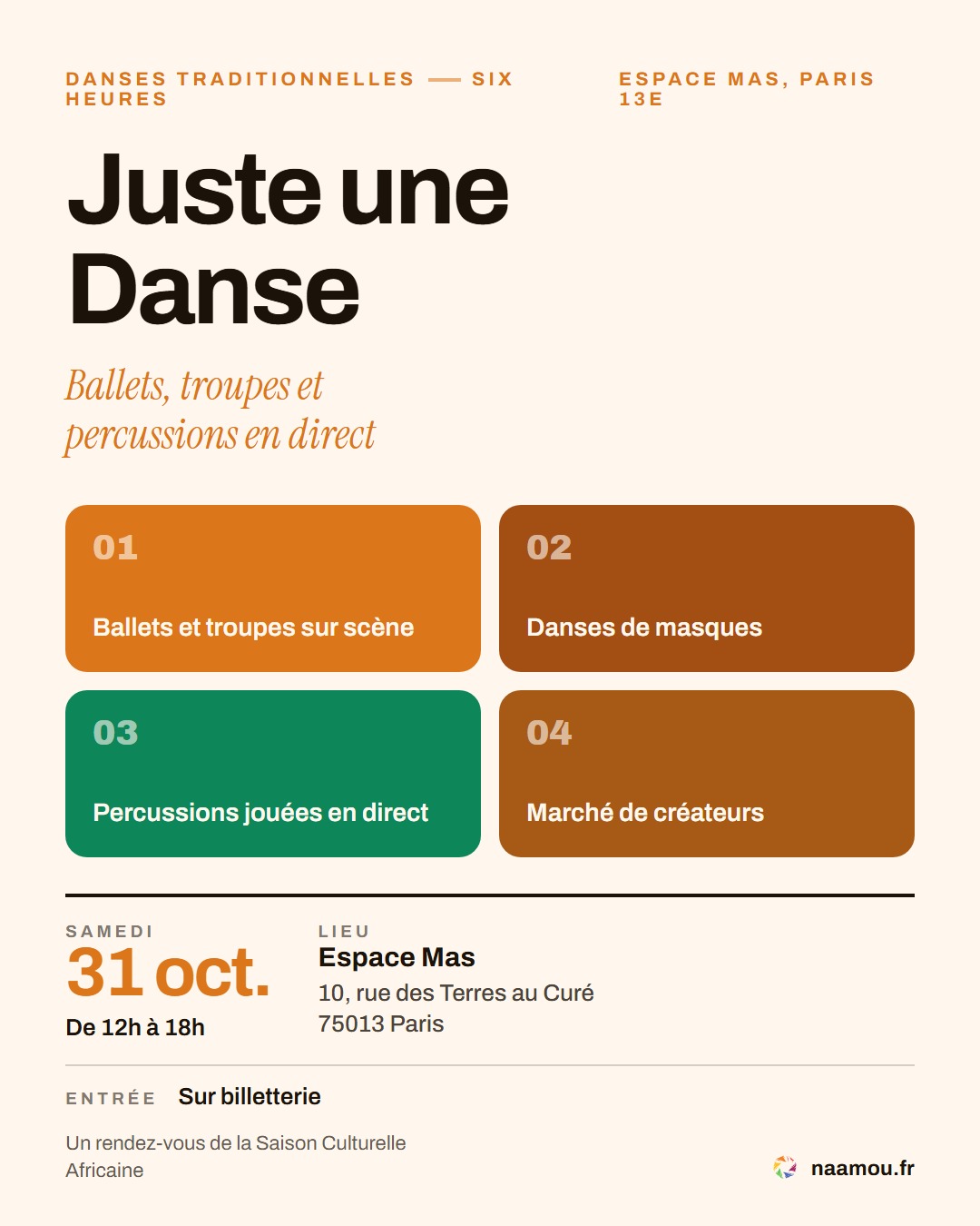Juste une Danse, festival des danses traditionnelles africaines